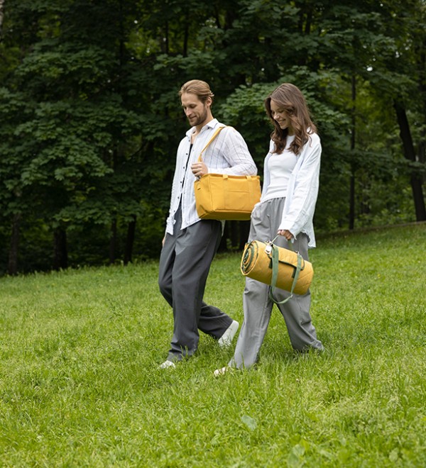 Плед для пикника и отдыха на пляже smart picnic, горчичный