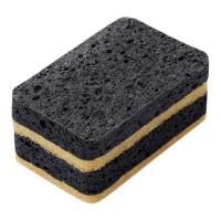 Набор губок для посуды из целлюлозы и кокосового волокна eco sponge, черные, 6 шт.
