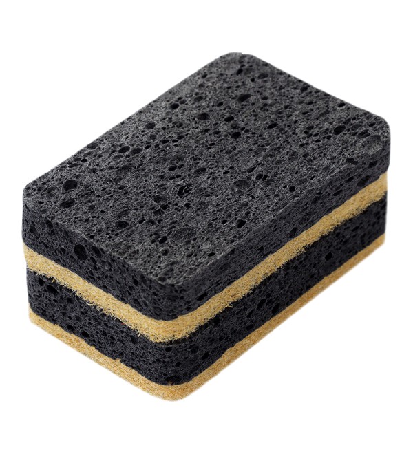 Набор губок для посуды из целлюлозы и кокосового волокна eco sponge, черные, 6 шт.