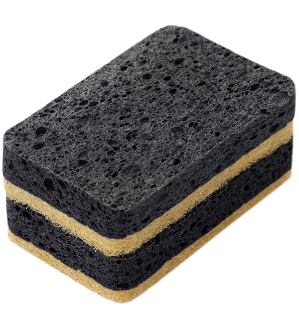 Набор губок для посуды из целлюлозы и кокосового волокна eco sponge, черные, 6 шт.