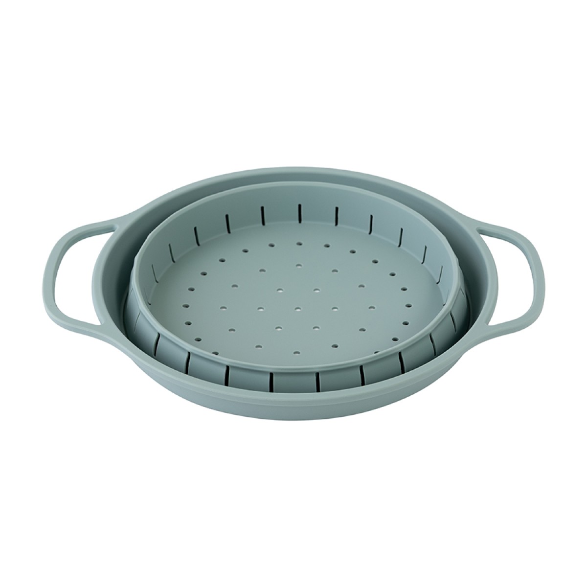 Дуршлаг складной силиконовый smart helper, D25,5 см, шалфей