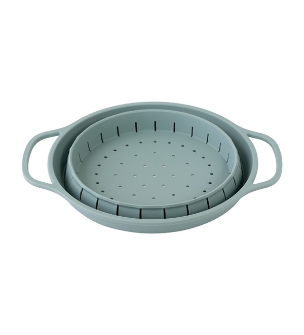 Дуршлаг складной силиконовый smart helper, D25,5 см, шалфей