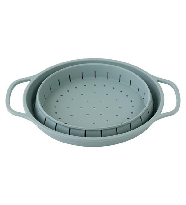 Дуршлаг складной силиконовый smart helper, D25,5 см, шалфей
