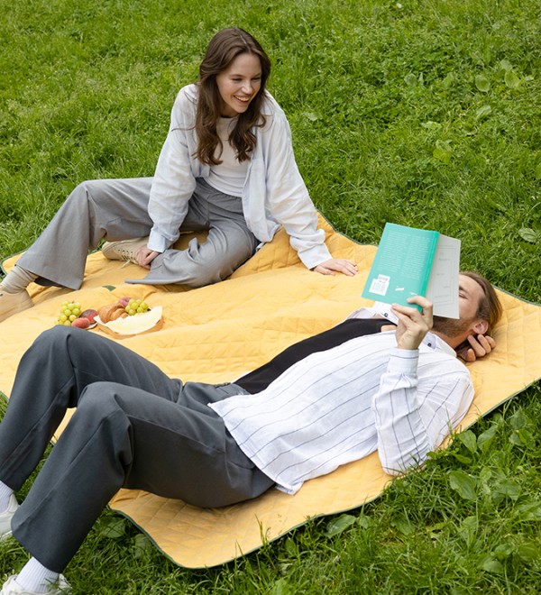 Плед для пикника и отдыха на пляже smart picnic, горчичный