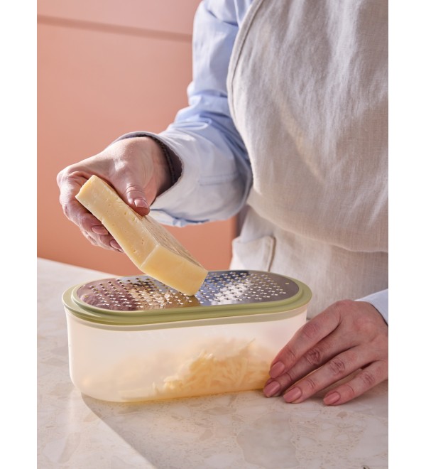 Терка с контейнером и крышкой smart helper, 20х10х9,5 см