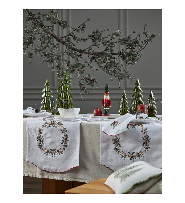 Дорожка на стол festive wreath из коллекции new year essential, 45х150 см