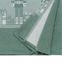 Скатерть из хлопка зеленого цвета с рисунком Щелкунчик из коллекции new year essential, 180х180см