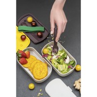 Ланч-бокс с приборами food time, 1 л, серый