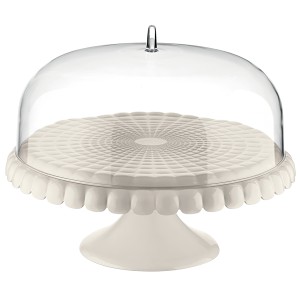 Блюдо для торта с крышкой tiffany, D36 см, молочно-белое