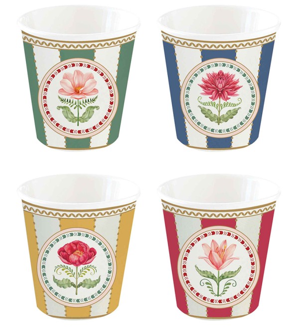 Набор кофейных чашек flowery, 100 мл, 4 шт.