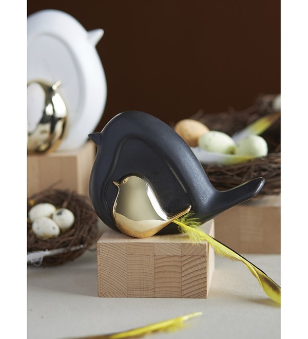 Декор из фарфора black birdie из коллекции essential, 14,5х6x10 см