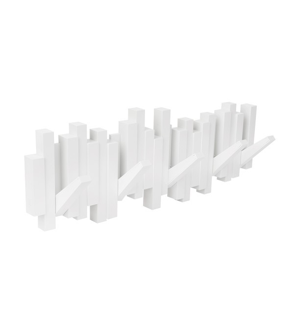 Вешалка настенная sticks, 49,3 см, белая, 5 крючков