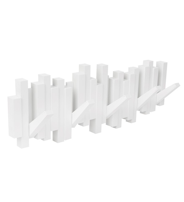 Вешалка настенная sticks, 49,3 см, белая, 5 крючков