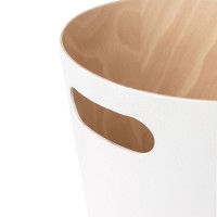 Корзина для мусора woodrow, 7,5 л, белая/дерево