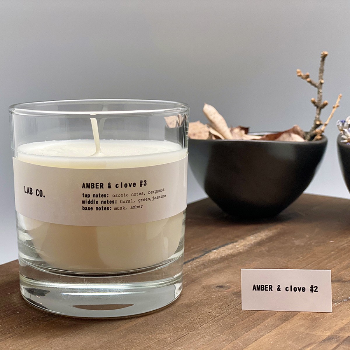 Свеча ароматическая lab co, amber&clove, 40 ч