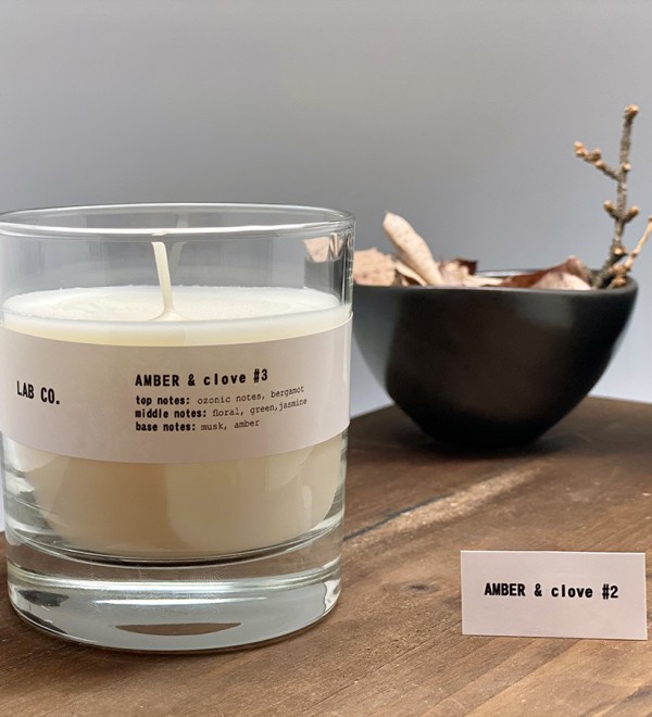 Свеча ароматическая lab co, amber&clove, 40 ч