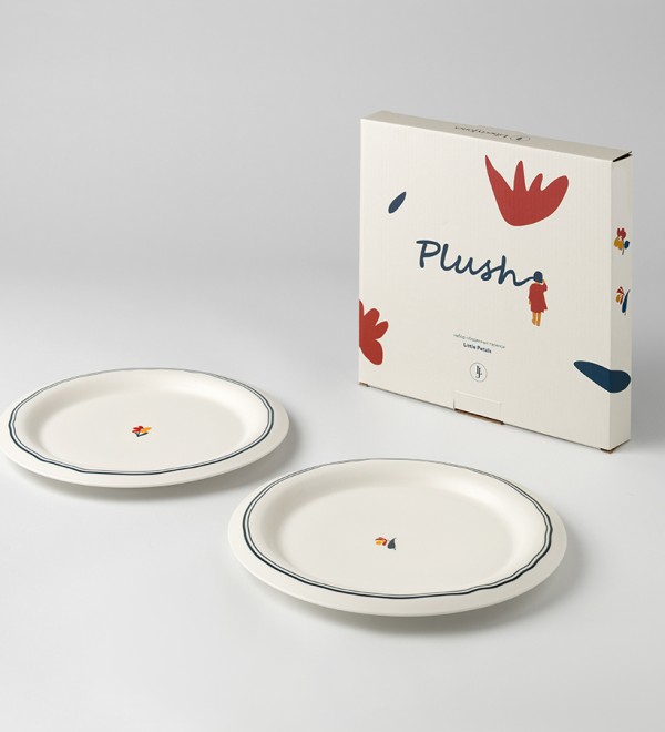 Набор обеденных тарелок plush, little petals, D26 см, 2 шт.