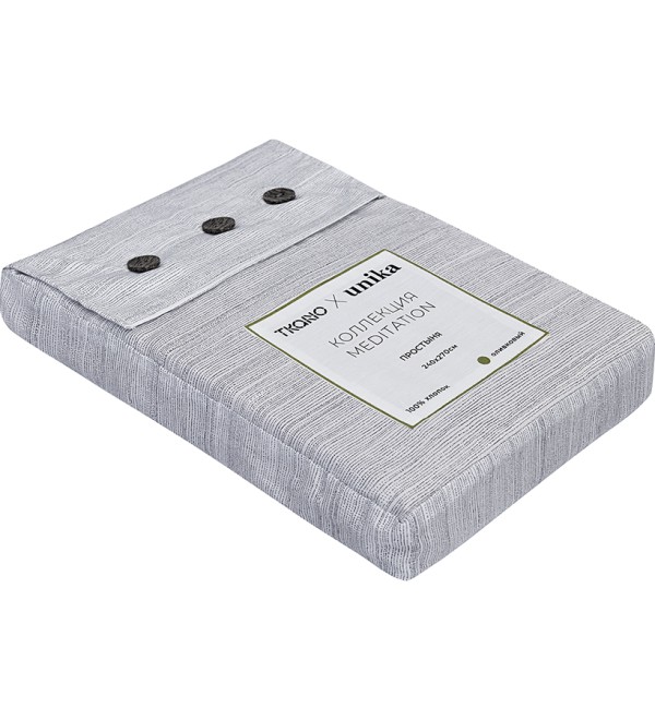 Простыня из сатина из коллекции meditation, olive, 240х270 см