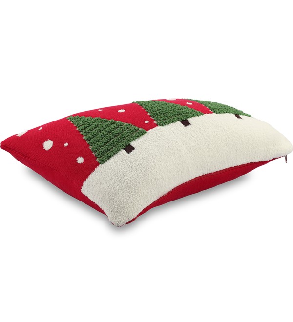 Подушка вязаная с новогодним рисунком festive wood из коллекции new year essential, 40x60 см