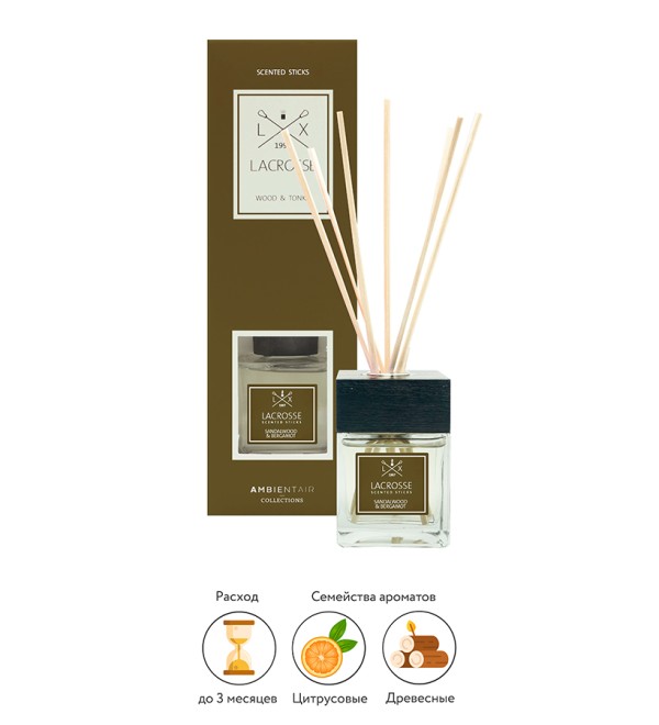 Диффузор ароматический lacrosse, sandalwood&bergamot, 100 мл