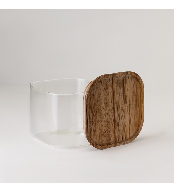 Банка для хранения квадратная glass acacia, 600 мл
