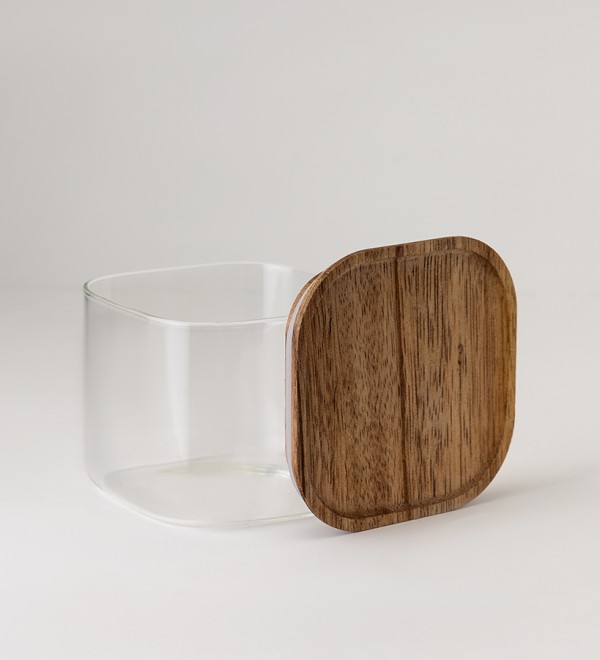 Банка для хранения квадратная glass acacia, 600 мл
