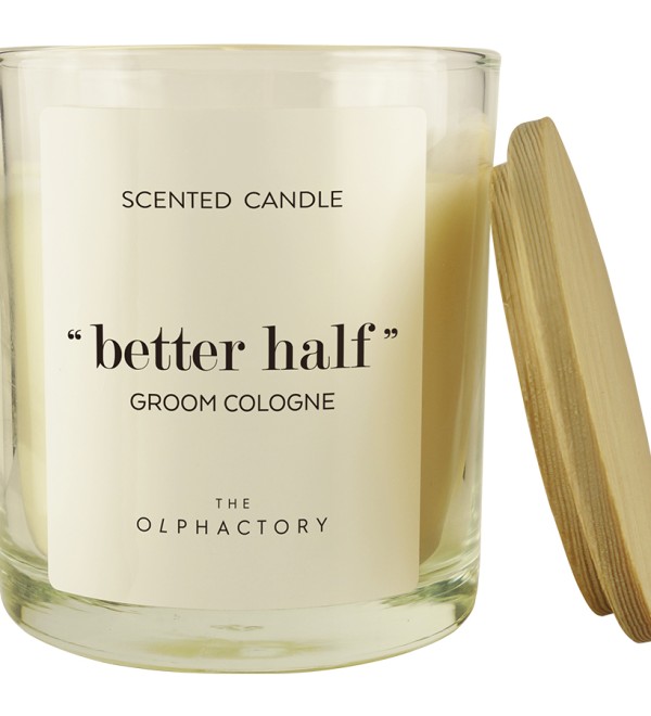 Свеча ароматическая the olphactory, better half, groom cologne, 40 ч