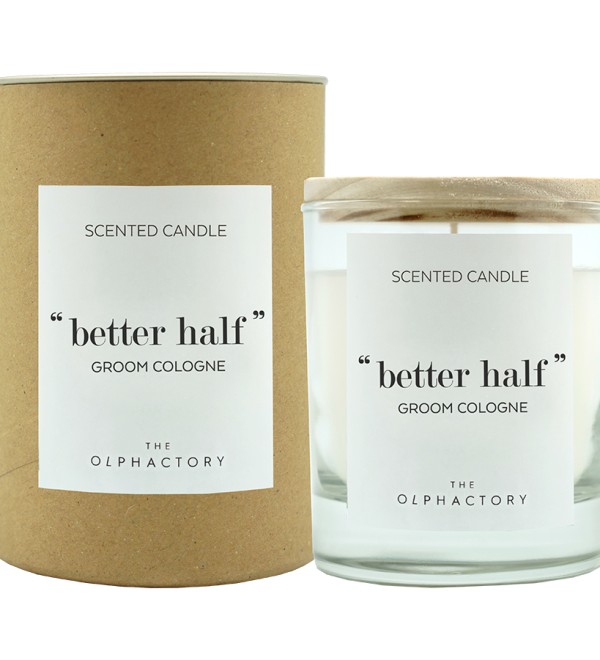 Свеча ароматическая the olphactory, better half, groom cologne, 40 ч