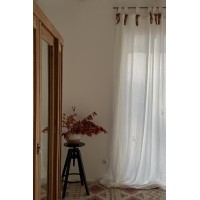 Штора из муслина с декором цвета карри из коллекции essential, 150х290 см