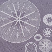 Салфетка из хлопка фиолетово-серого цвета с рисунком Ледяные узоры, new year essential, 53х53см
