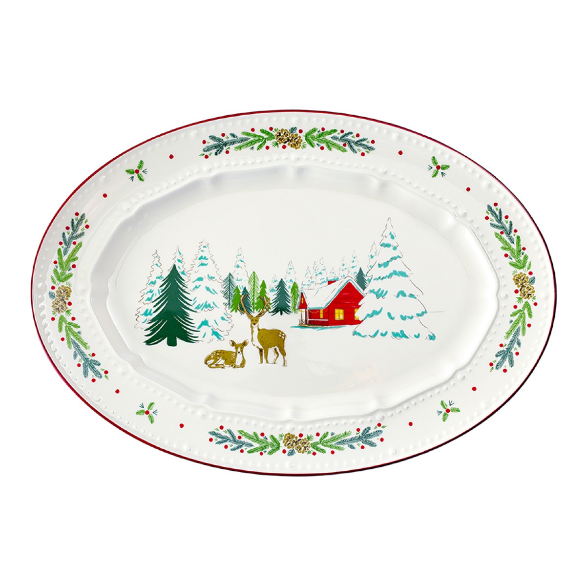 Блюдо сервировочное nordic winter из коллекции new year essential, 34,6х24 см