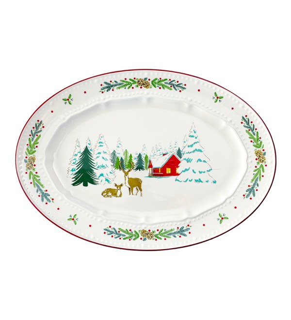 Блюдо сервировочное nordic winter из коллекции new year essential, 34,6х24 см