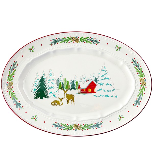 Блюдо сервировочное nordic winter из коллекции new year essential, 34,6х24 см