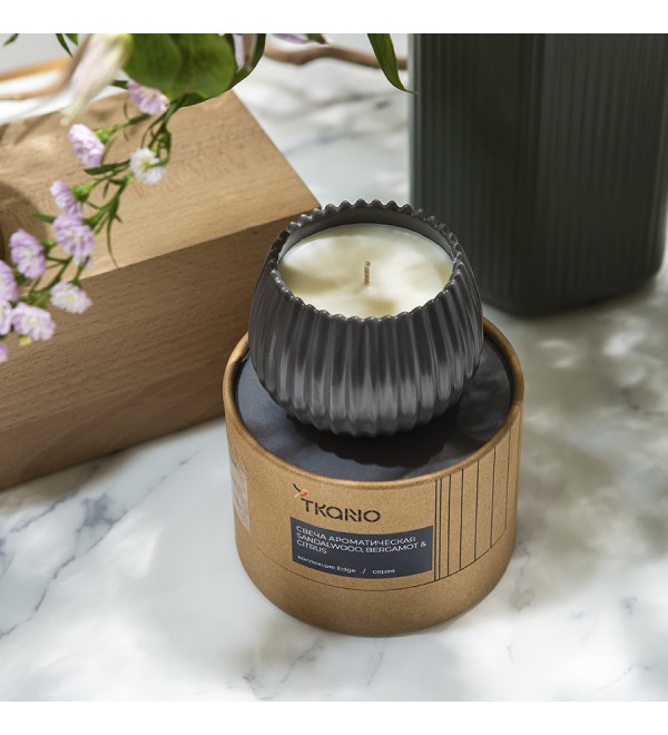 Свеча ароматическая cypress, jasmine & patchouli из коллекции edge, серый, 30 ч