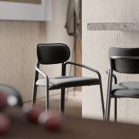 Стул барный ror, round, велюр, черный/серый