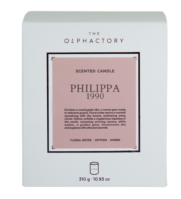 Свеча ароматическая the olphactory, white insignia, philippa 1990, 60 ч