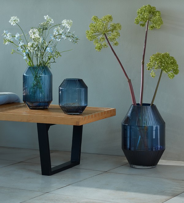 Ваза rotunda, 26 см, синяя
