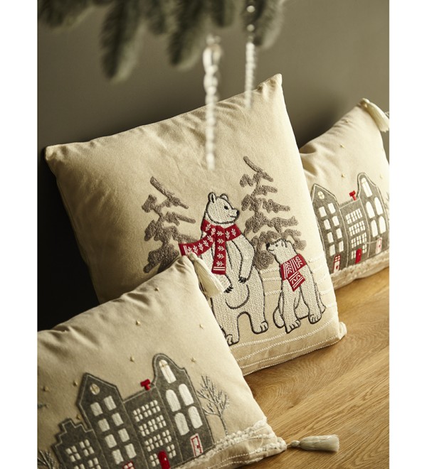 Подушка декоративная festive bears из коллекции new year essential, 45х45 см