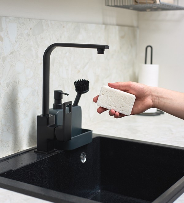 Набор губок для посуды из целлюлозы и кокосового волокна eco sponge, белые, 6 шт.