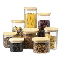 Банка для хранения квадратная glass bamboo, 1,9 л