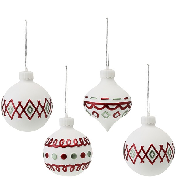 Набор ёлочных украшений с подсветкой festive embroidery из коллекции new year essential, 4 шт.