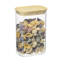 Банка для хранения прямоугольная glass bamboo, 1,3 л