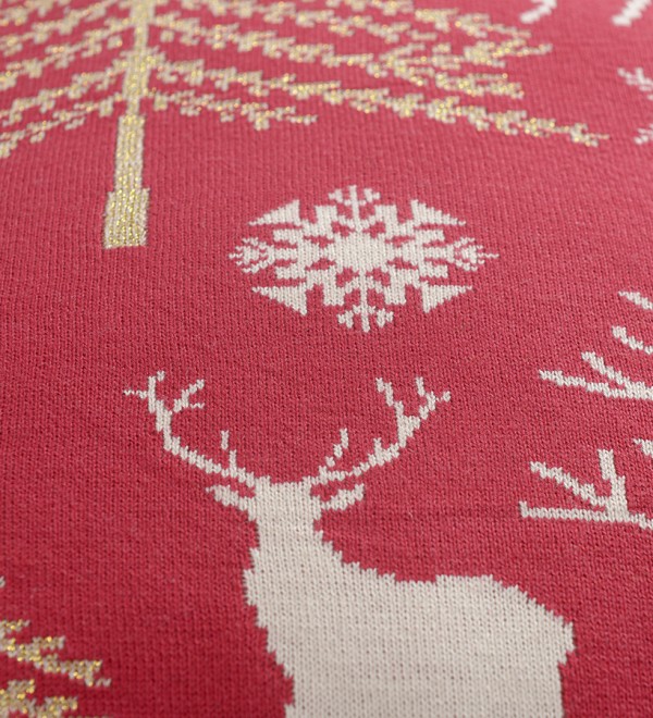 Подушка вязаная с новогодним рисунком winter fairytale  из коллекции new year essential, 45х45 см