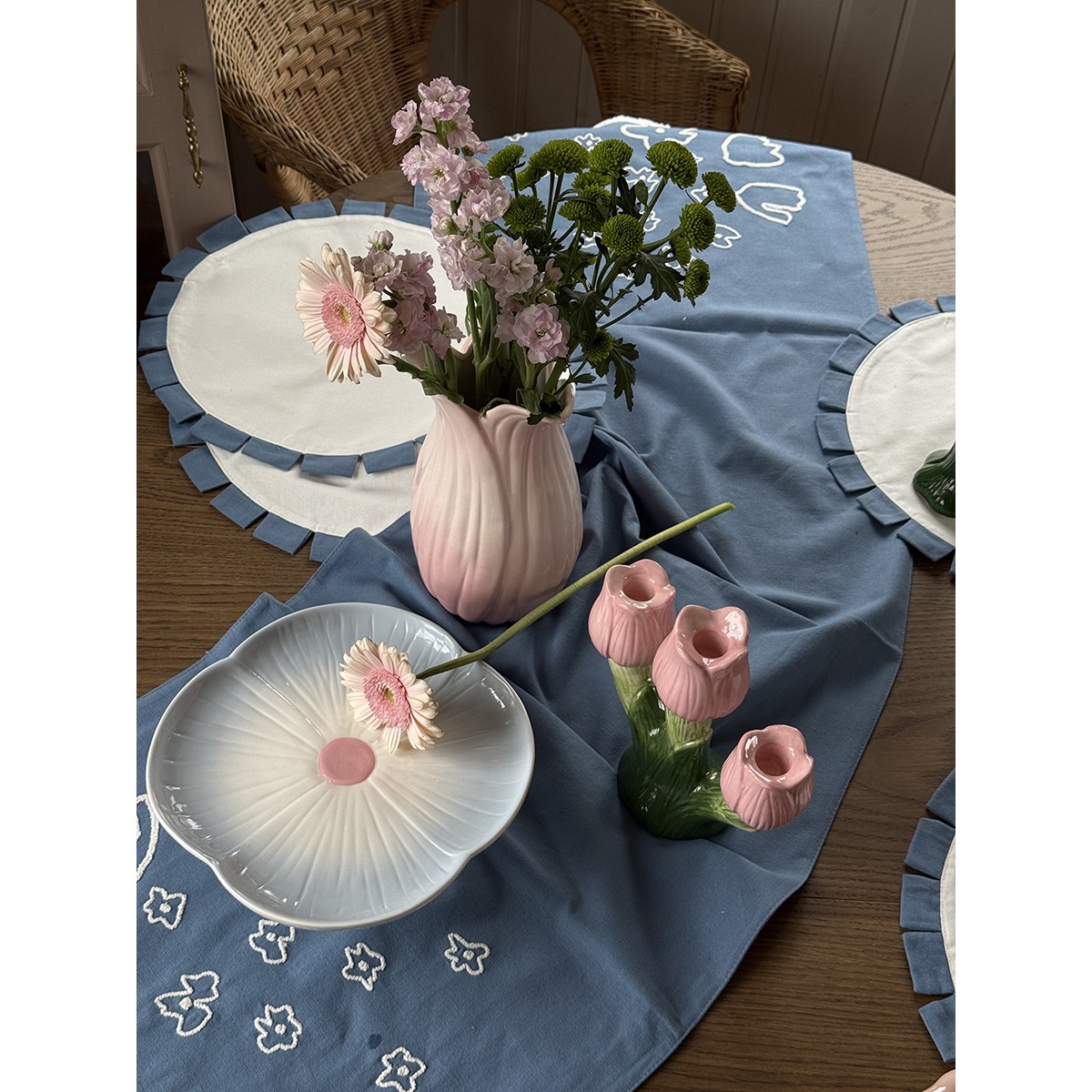 Подсвечник floret для трех свечей из коллекции blossom, 20 см