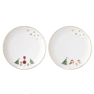 Набор десертных тарелок let it snow, nutcracker & bird, D16 см, 2 шт.