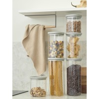 Банка для хранения квадратная vacuum glass, 2 л, светло-серая