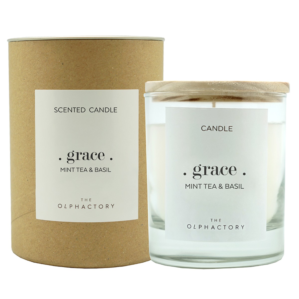 Свеча ароматическая the olphactory, grace, mint tea&basil, 40 ч