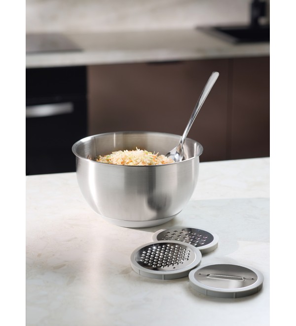 Миска стальная balance с крышкой и терками, 5 л