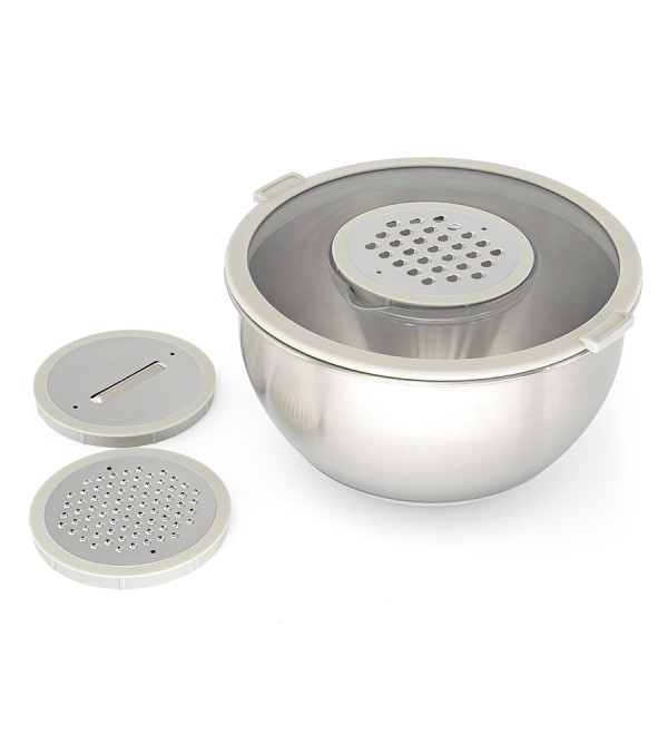 Миска стальная balance с крышкой и терками, 5 л