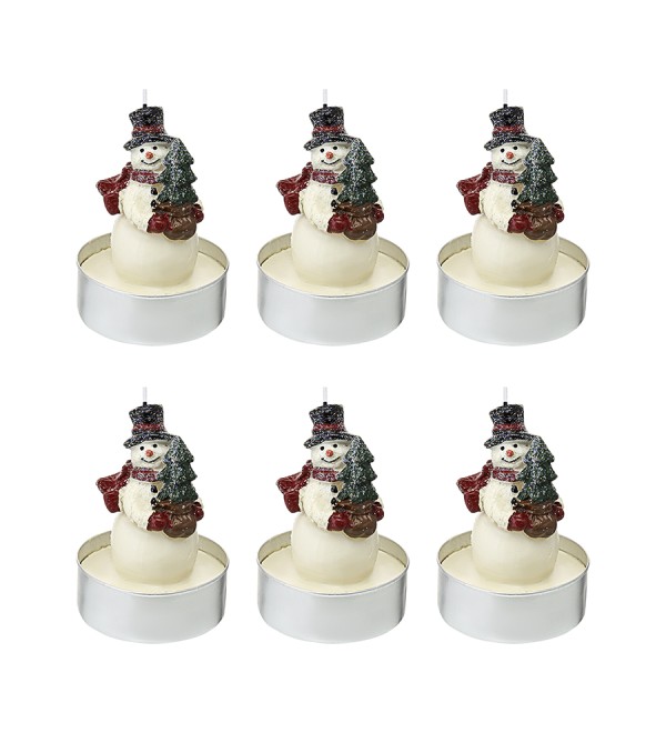 Набор декоративных свечей festive snowman из коллекции new year essential, 6 шт.